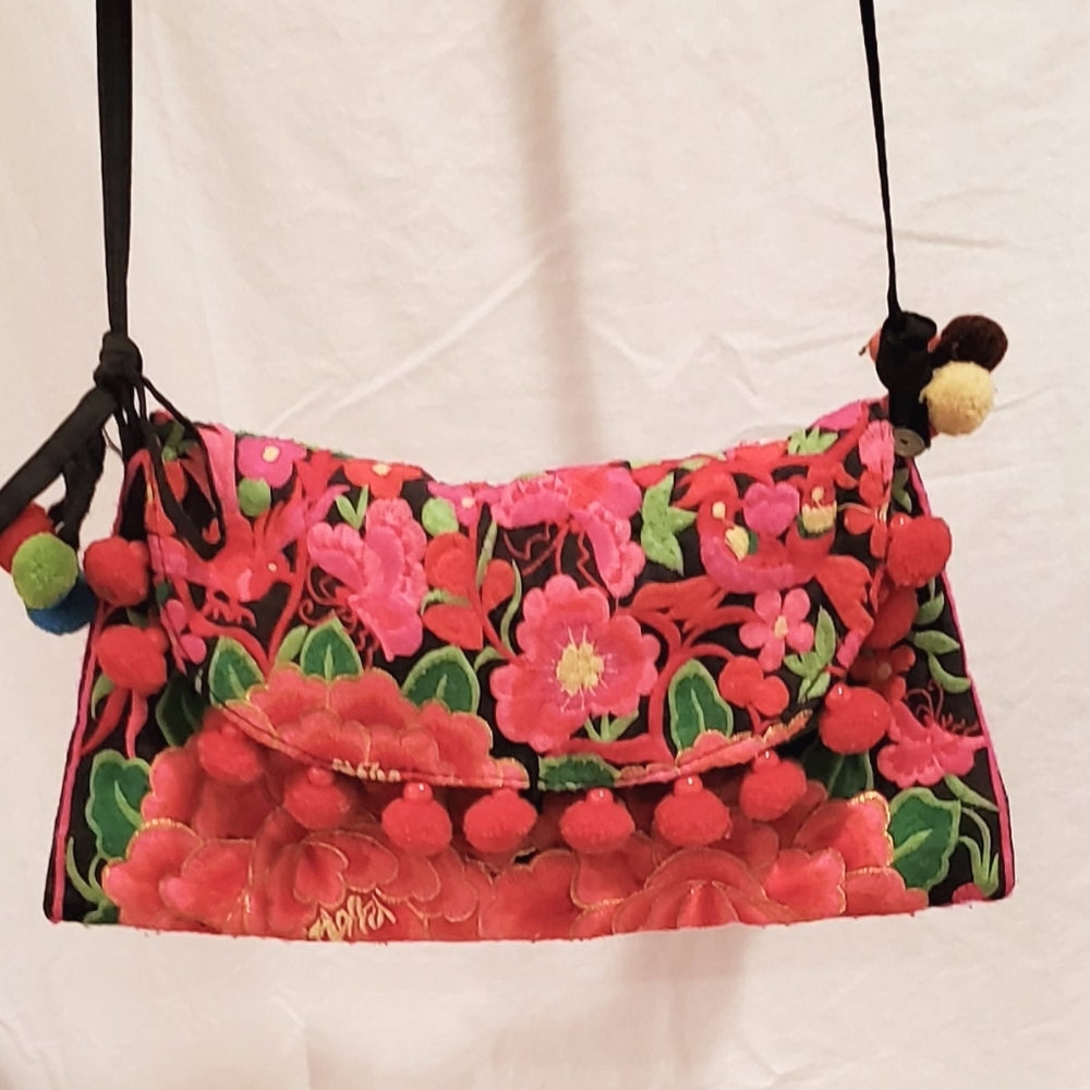 Crossbody Boho Multi Flowered/Colored Bag - image 2